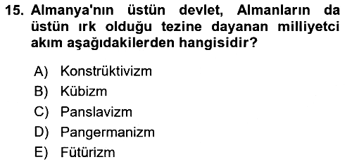 Siyasi Tarih 1 2020-2021 Yaz Okulu Sınavı - 15. soru