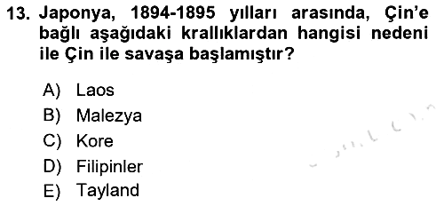 Siyasi Tarih 1 2022-2023 Yaz Okulu Sınavı - 13. soru