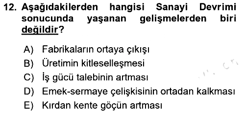 Siyasi Tarih 1 2024-2025 Yaz Okulu Sınavı - 12. soru