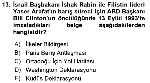 Siyasi Tarih 2 2016-2017 3 Ders Sınavı - 13. soru