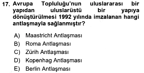 Siyasi Tarih 2 2017-2018 3 Ders Sınavı - 17. soru