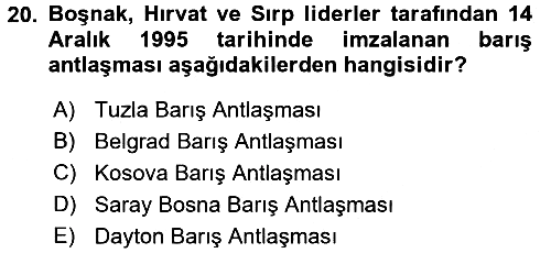 Siyasi Tarih 2 2017-2018 3 Ders Sınavı - 20. soru