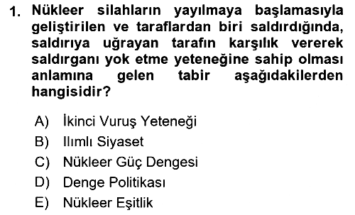 Siyasi Tarih 2 2018-2019 3 Ders Sınavı - 1. soru