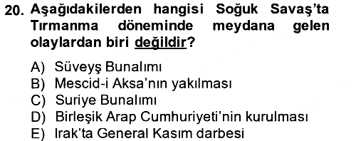 Siyasi Tarih 2 2012-2013 Ara Sınav - 20. soru