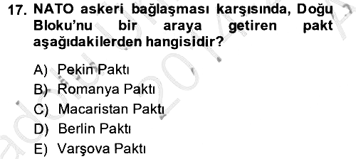 Siyasi Tarih 2 2014-2015 Ara Sınav - 17. soru