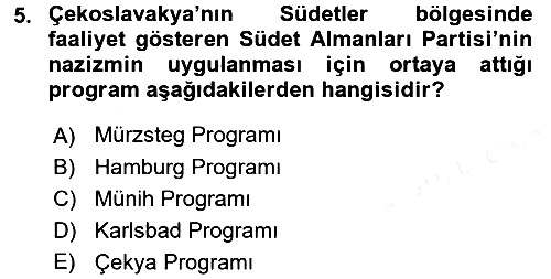 Siyasi Tarih 2 2017-2018 Ara Sınav - 5. soru