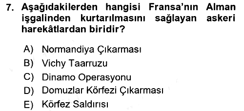Siyasi Tarih 2 2018-2019 Ara Sınav - 7. soru