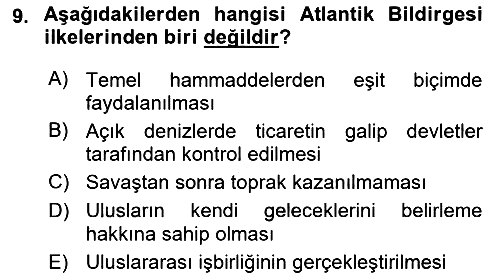 Siyasi Tarih 2 2018-2019 Ara Sınav - 9. soru