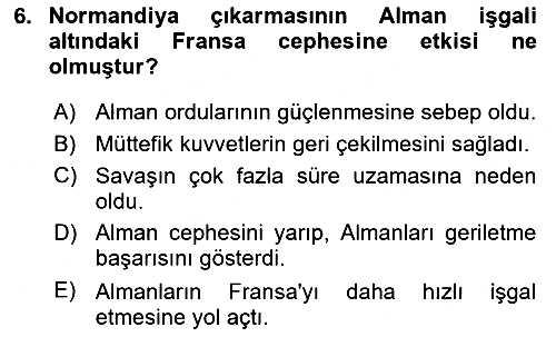 Siyasi Tarih 2 2023-2024 Ara Sınav - 6. soru