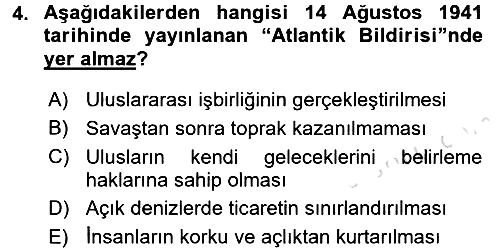 Siyasi Tarih 2 2015-2016 Dönem Sonu Sınavı - 4. soru