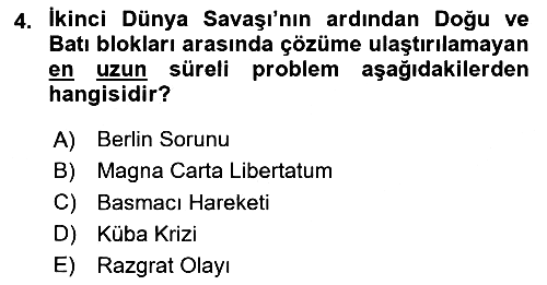 Siyasi Tarih 2 2023-2024 Dönem Sonu Sınavı - 4. soru