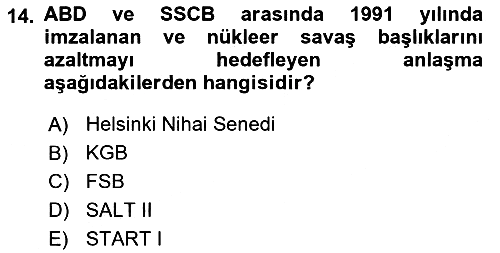 Siyasi Tarih 2 2024-2025 Dönem Sonu Sınavı - 14. soru