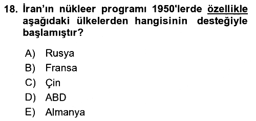 Siyasi Tarih 2 2020-2021 Yaz Okulu Sınavı - 18. soru