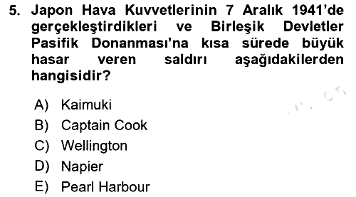 Siyasi Tarih 2 2023-2024 Yaz Okulu Sınavı - 5. soru