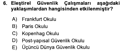Strateji ve Güvenlik 2016-2017 3 Ders Sınavı - 6. soru