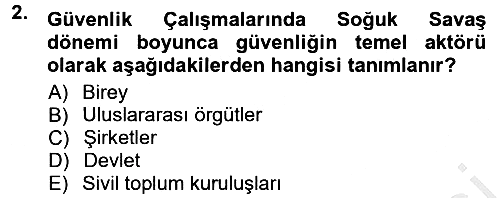 Strateji ve Güvenlik 2012-2013 Ara Sınav - 2. soru