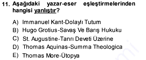 Strateji ve Güvenlik 2013-2014 Ara Sınav - 11. soru