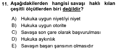 Strateji ve Güvenlik 2023-2024 Ara Sınav - 11. soru