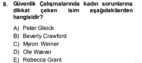Strateji ve Güvenlik 2013-2014 Dönem Sonu Sınavı - 9. soru