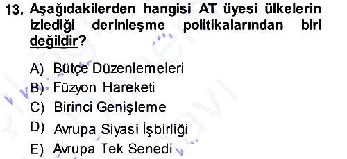 Strateji ve Güvenlik 2013-2014 Dönem Sonu Sınavı - 13. soru