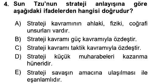 Strateji ve Güvenlik 2015-2016 Dönem Sonu Sınavı - 4. soru