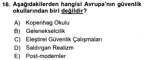 Strateji ve Güvenlik 2018-2019 Dönem Sonu Sınavı - 16. soru