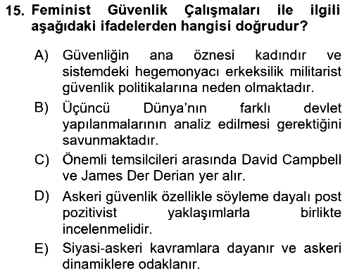 Strateji ve Güvenlik 2019-2020 Dönem Sonu Sınavı - 15. soru