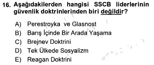 Strateji ve Güvenlik 2022-2023 Dönem Sonu Sınavı - 16. soru
