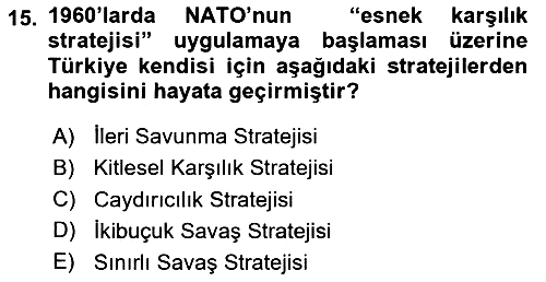 Strateji ve Güvenlik 2020-2021 Yaz Okulu Sınavı - 15. soru