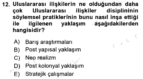 Strateji ve Güvenlik 2022-2023 Yaz Okulu Sınavı - 12. soru