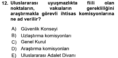 Uluslararası Hukuk 1 2016-2017 3 Ders Sınavı - 12. soru