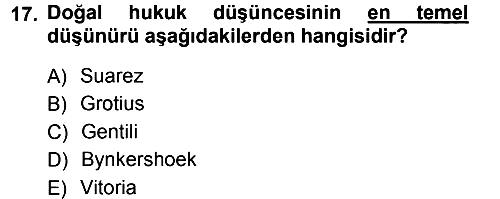 Uluslararası Hukuk 1 2012-2013 Ara Sınav - 17. soru
