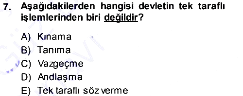 Uluslararası Hukuk 1 2013-2014 Ara Sınav - 7. soru