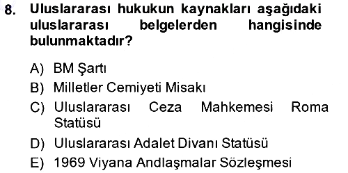 Uluslararası Hukuk 1 2013-2014 Ara Sınav - 8. soru