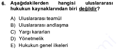 Uluslararası Hukuk 1 2014-2015 Ara Sınav - 6. soru