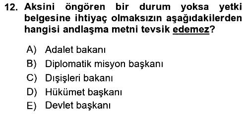 Uluslararası Hukuk 1 2015-2016 Ara Sınav - 12. soru