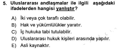 Uluslararası Hukuk 1 2016-2017 Ara Sınav - 5. soru