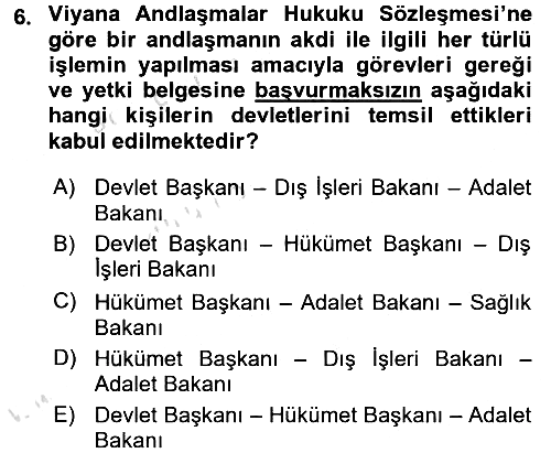 Uluslararası Hukuk 1 2016-2017 Ara Sınav - 6. soru