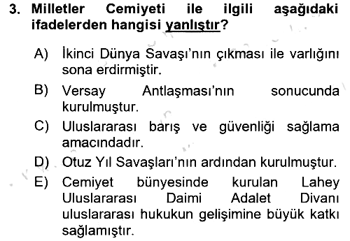 Uluslararası Hukuk 1 2017-2018 Ara Sınav - 3. soru