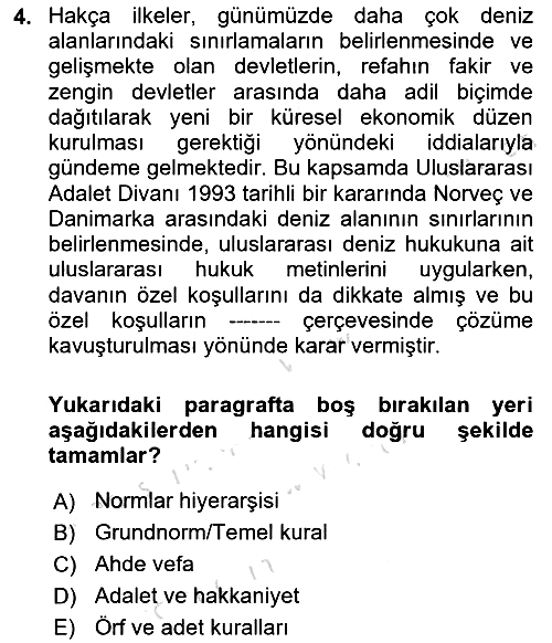 Uluslararası Hukuk 1 2024-2025 Ara Sınav - 4. soru