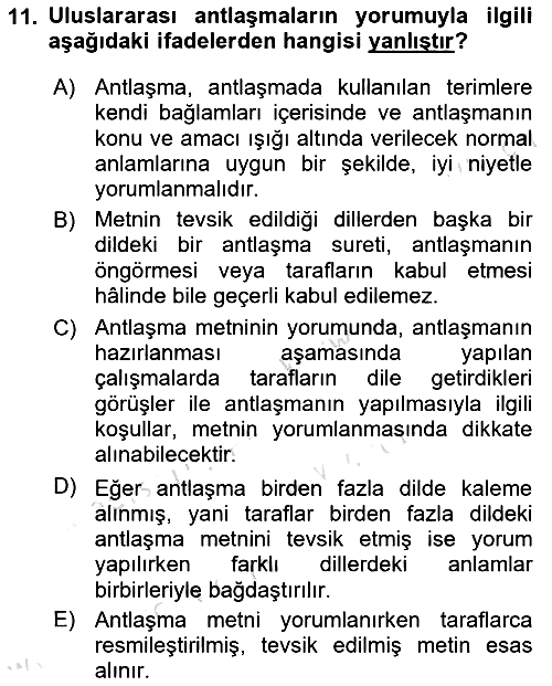 Uluslararası Hukuk 1 2024-2025 Ara Sınav - 11. soru