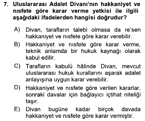 Uluslararası Hukuk 1 2025-2026 Ara Sınav - 7. soru