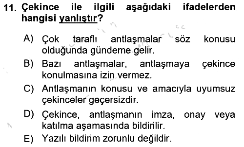 Uluslararası Hukuk 1 2025-2026 Ara Sınav - 11. soru
