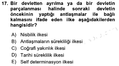 Uluslararası Hukuk 1 2025-2026 Ara Sınav - 17. soru