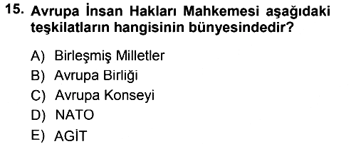 Uluslararası Hukuk 1 2012-2013 Dönem Sonu Sınavı - 15. soru