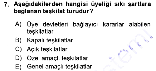 Uluslararası Hukuk 1 2015-2016 Dönem Sonu Sınavı - 7. soru