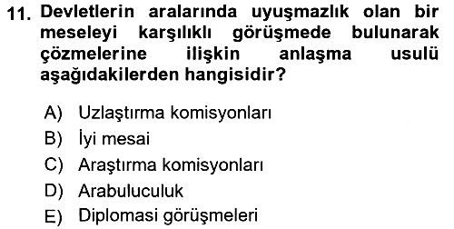 Uluslararası Hukuk 1 2015-2016 Dönem Sonu Sınavı - 11. soru