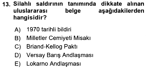 Uluslararası Hukuk 1 2015-2016 Dönem Sonu Sınavı - 13. soru