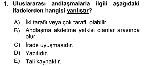 Uluslararası Hukuk 1 2016-2017 Dönem Sonu Sınavı - 1. soru