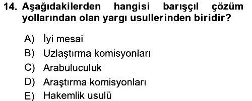 Uluslararası Hukuk 1 2016-2017 Dönem Sonu Sınavı - 14. soru